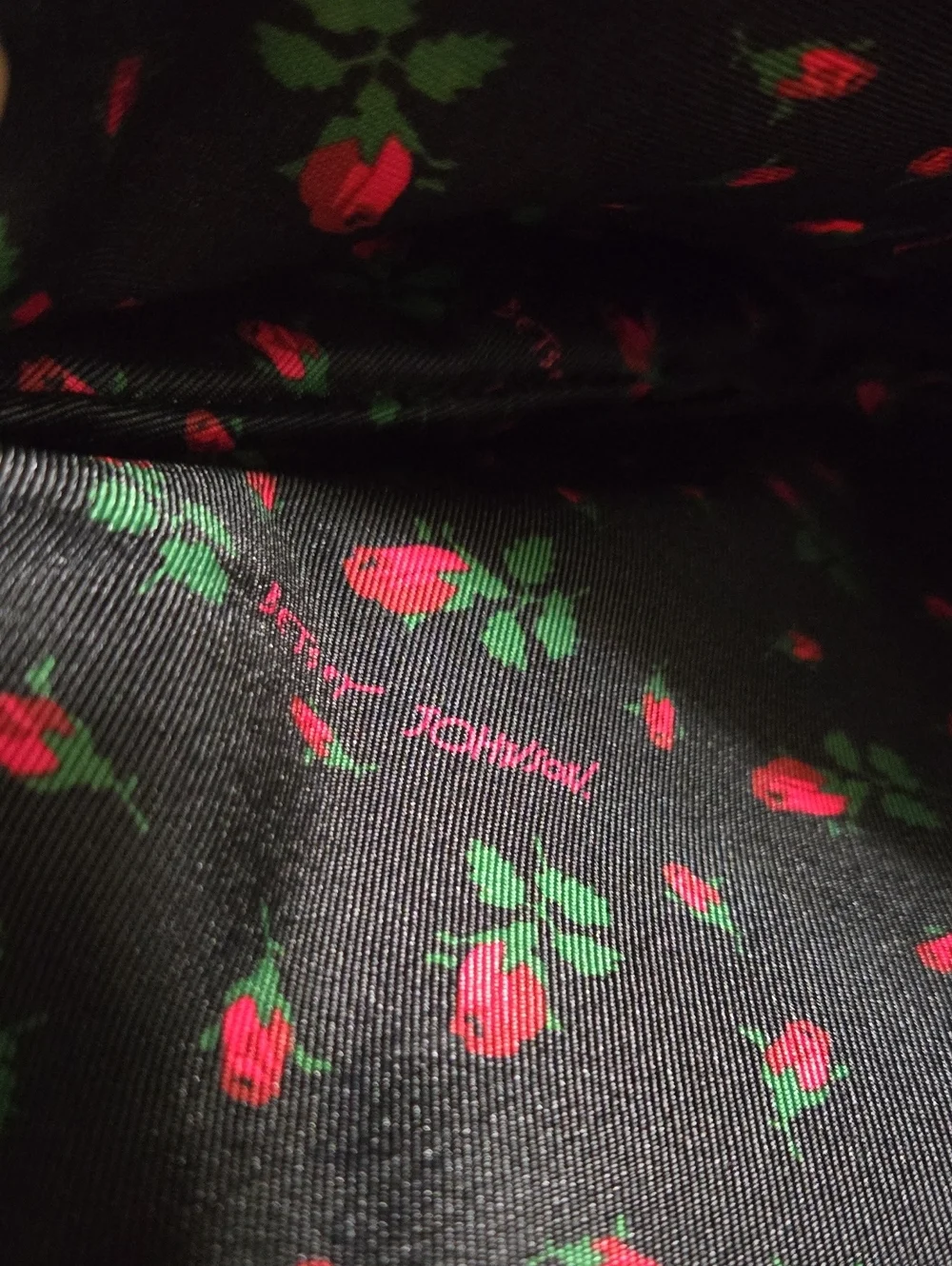 Betsey Johnson Black & White Striped Cat Pouch with Pink Bow